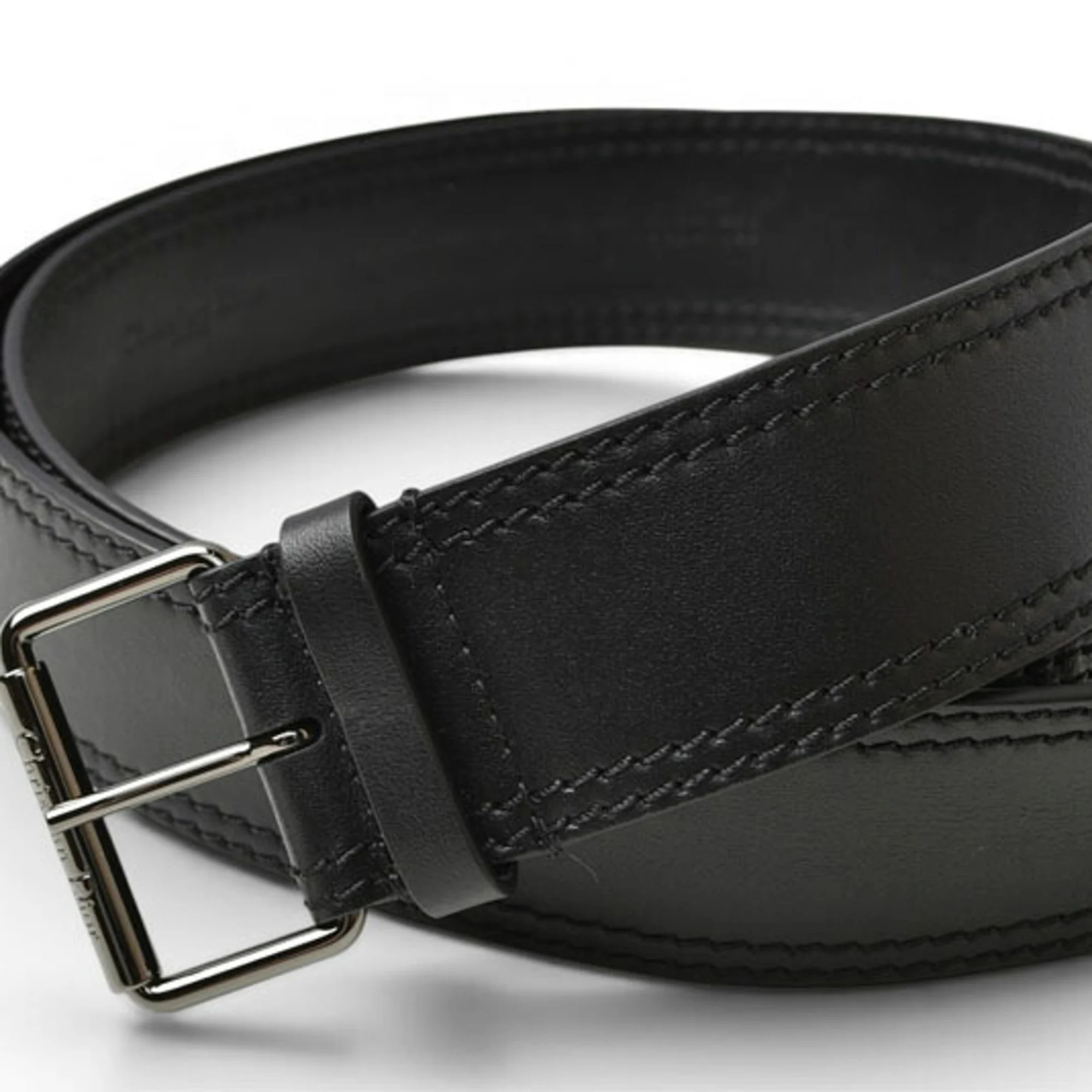 Christian Dior Dior Belt Christian Leather Black Mens